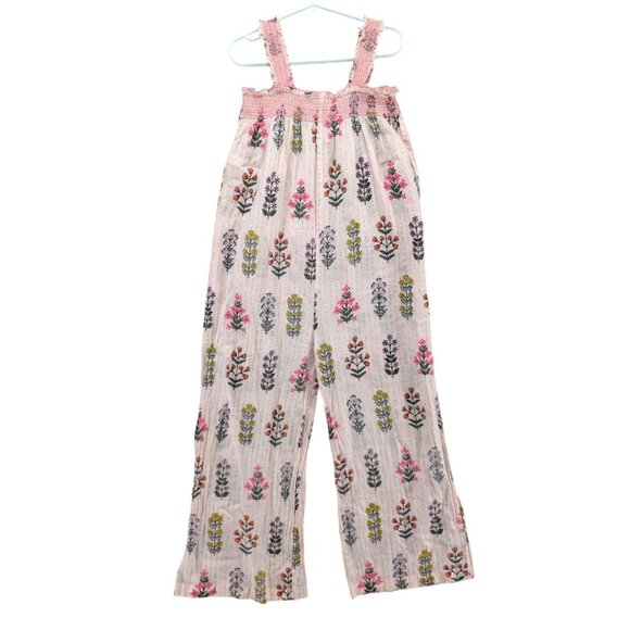 Pink Chicken Other - Pink Chicken Eleven Jumper Jumpsuit Girls Pink Floral Metallic Sleeveless Sz 10Y